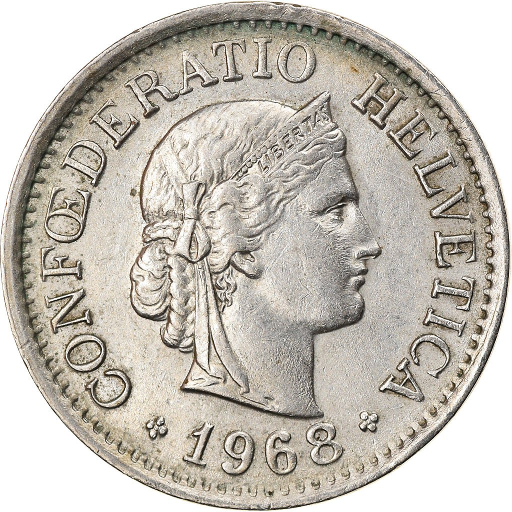 Coin, Switzerland, 10 Rappen, 1968, Bern, VF(30-35), Copper-nickel, KM:27