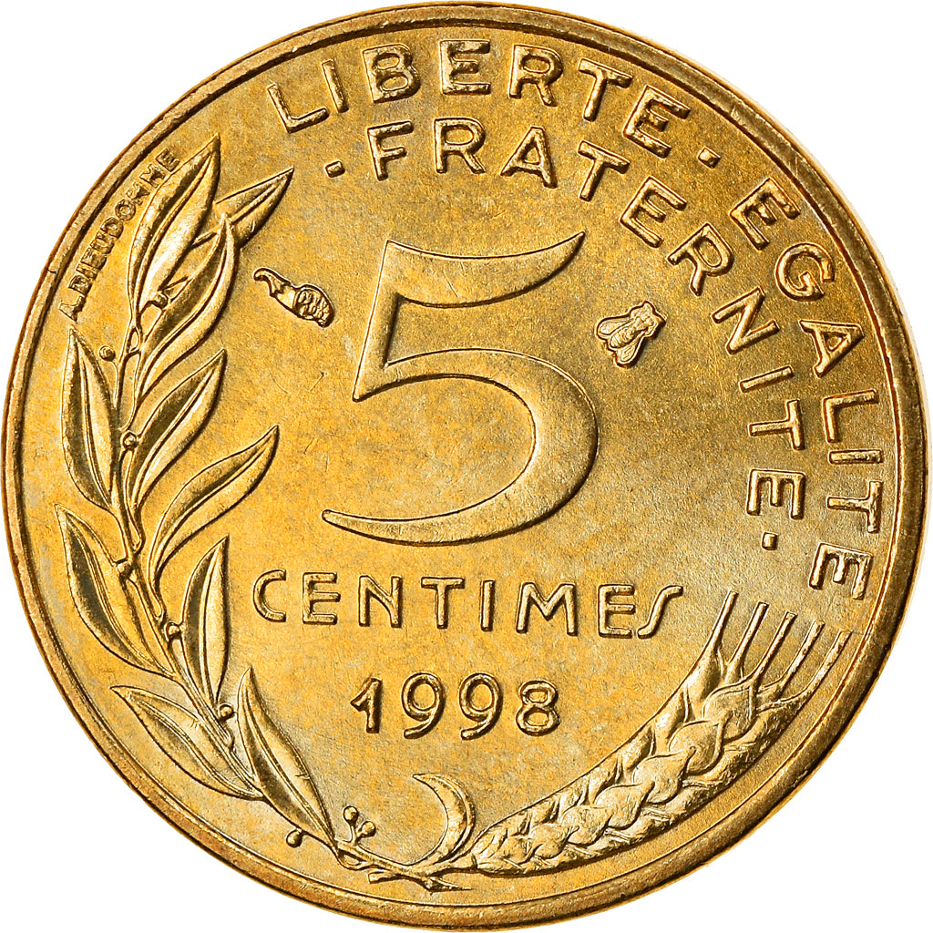 Coin, France, Marianne, 5 Centimes, 1998, Paris, Proof, MS(64), Aluminum-Bronze