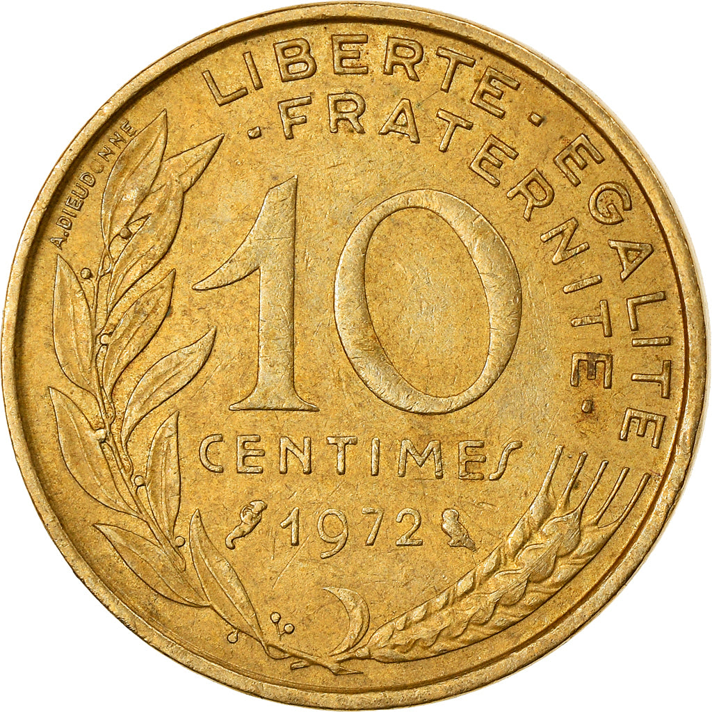 Coin, France, Marianne, 10 Centimes, 1972, Paris, VF(30-35), Aluminum-Bronze