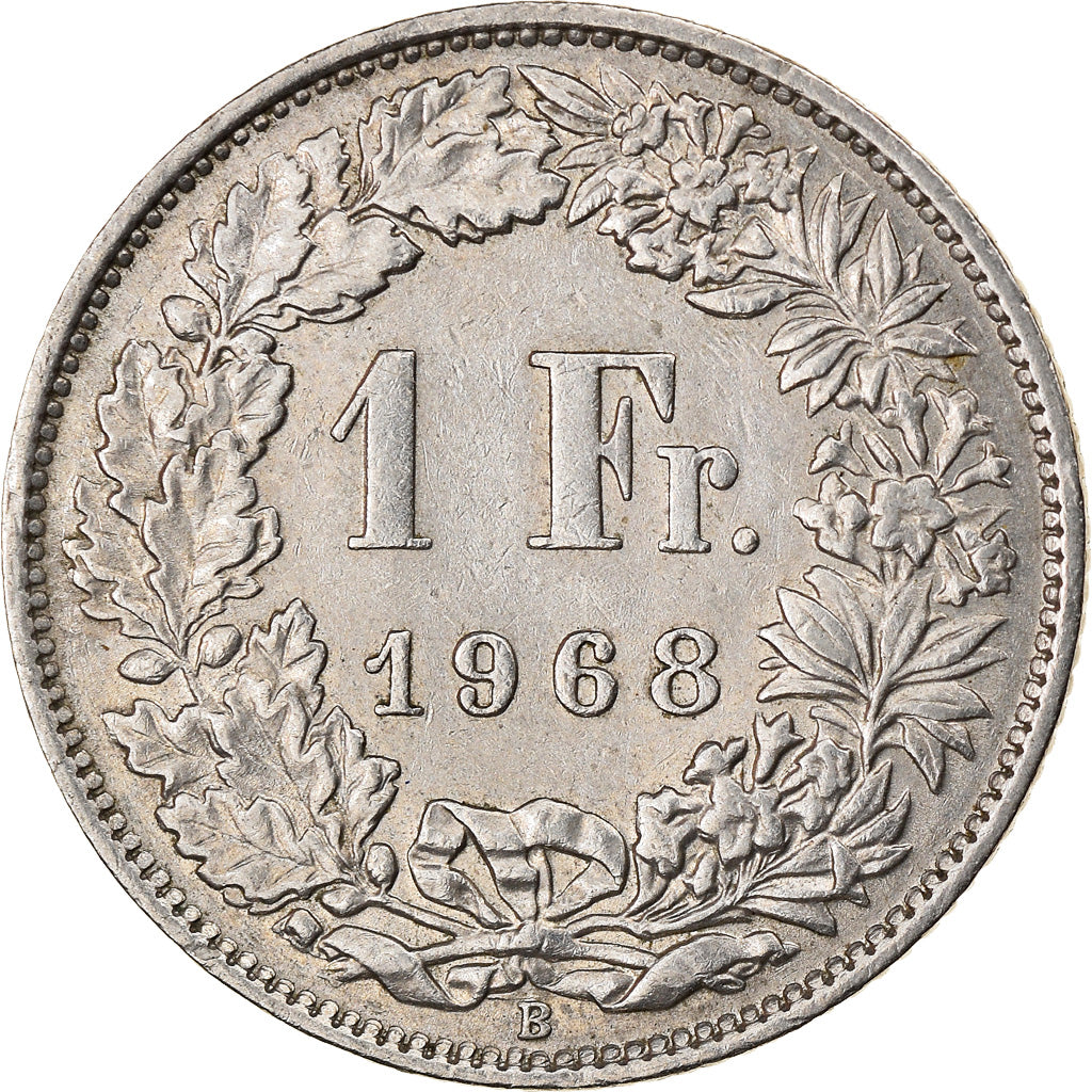Coin, Switzerland, Franc, 1968, Bern, AU(55-58), Copper-nickel, KM:24a.1