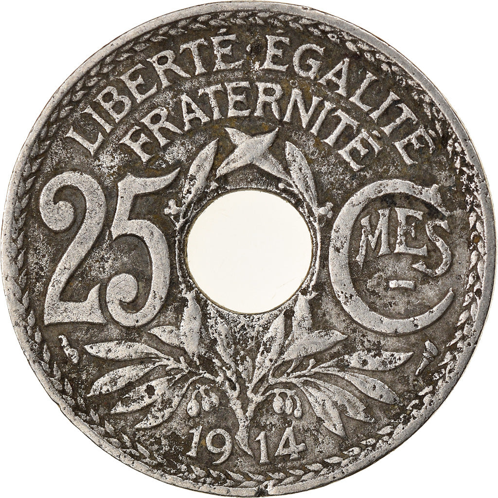 Coin, France, Lindauer, 25 Centimes, 1914, VF(20-25), Nickel, KM:867