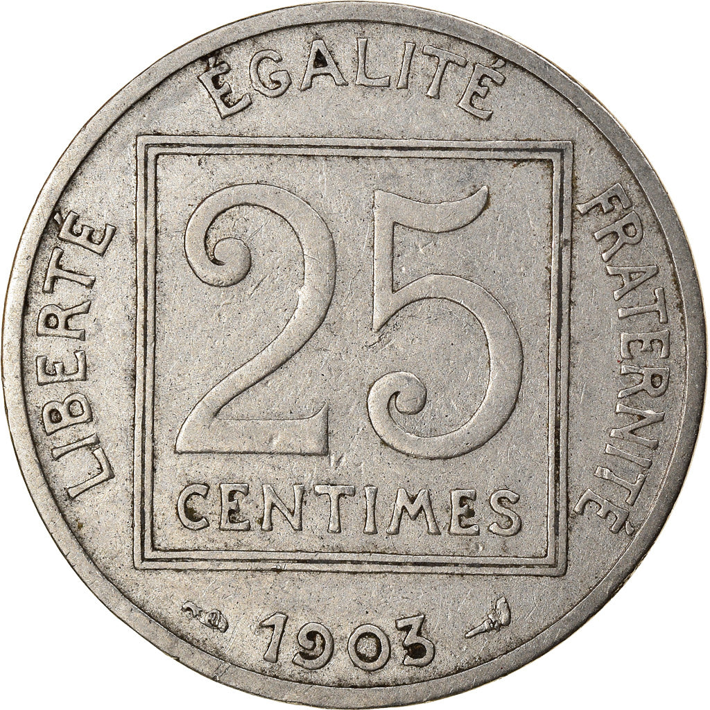 Monnaie, France, Patey, 25 Centimes, 1903, Paris, TTB, Nickel, Gadoury:362