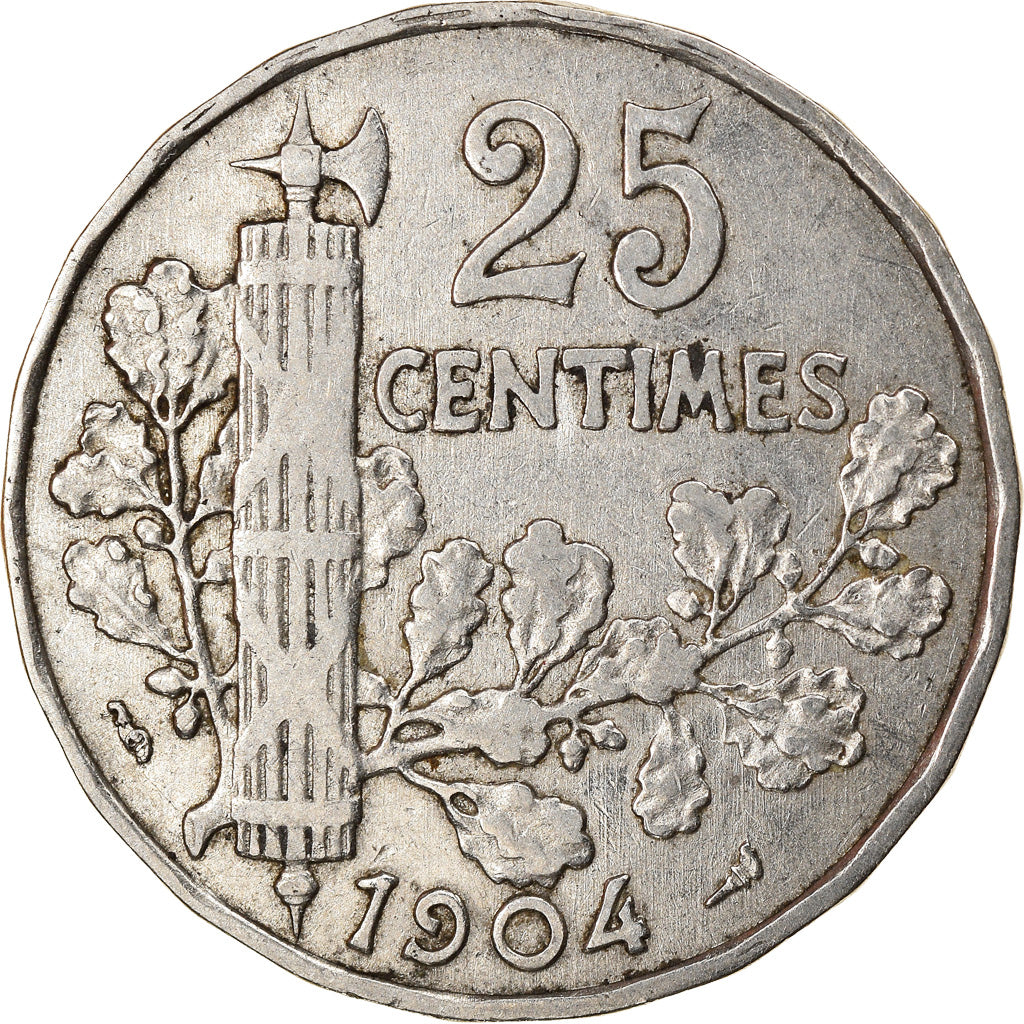 Monnaie, France, Patey, 25 Centimes, 1904, TTB, Nickel, Gadoury:364, KM:856