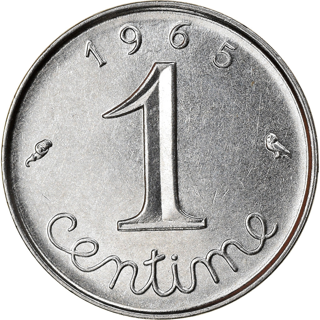 Moeda, França, Épi, Centime, 1965, Paris, AU(55-58), Aço Inoxidável, KM:928