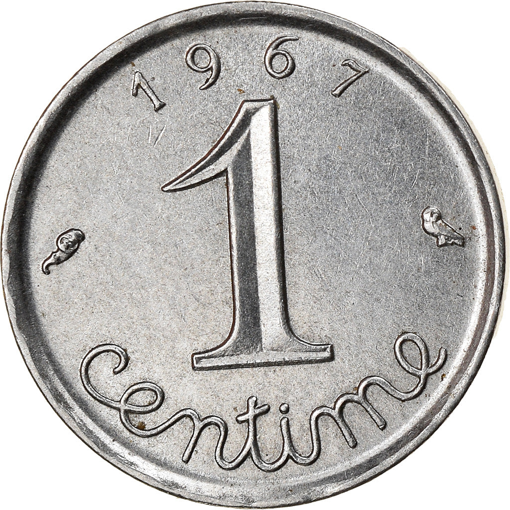 France, Épi, Centime, 1967, Paris, EF(40-45), Stainless Steel, KM:928
