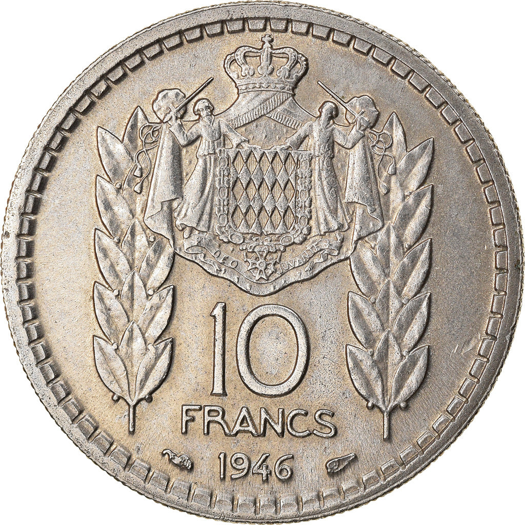 Coin, Monaco, Louis II, 10 Francs, 1946, MS(63), Copper-nickel, KM:123