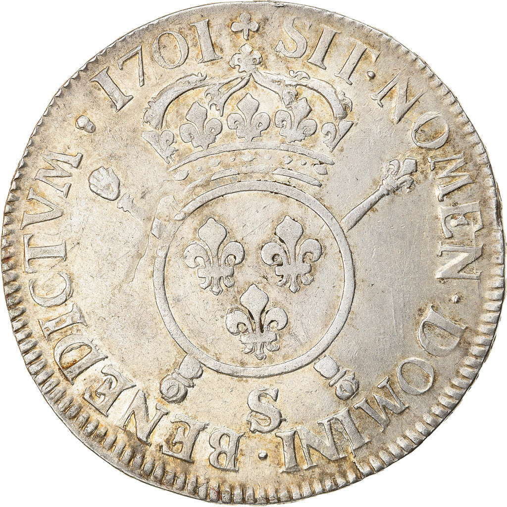 Münze, Frankreich, Louis XIV, Écu aux insignes, Ecu, 1701, Reims, SS, Silber