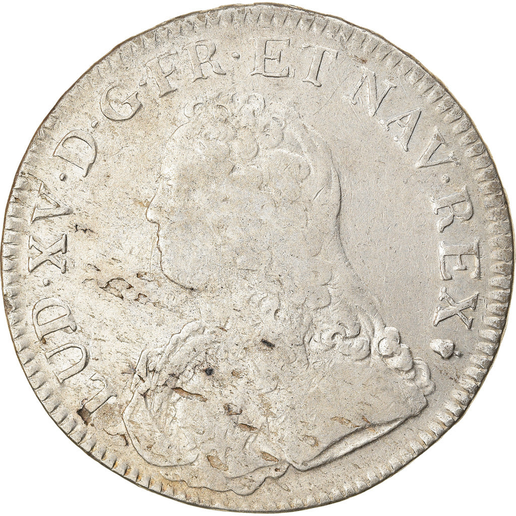 Moneda, Francia, Louis XV, Écu aux branches d'olivier, Ecu, 1727, Reims, BC+