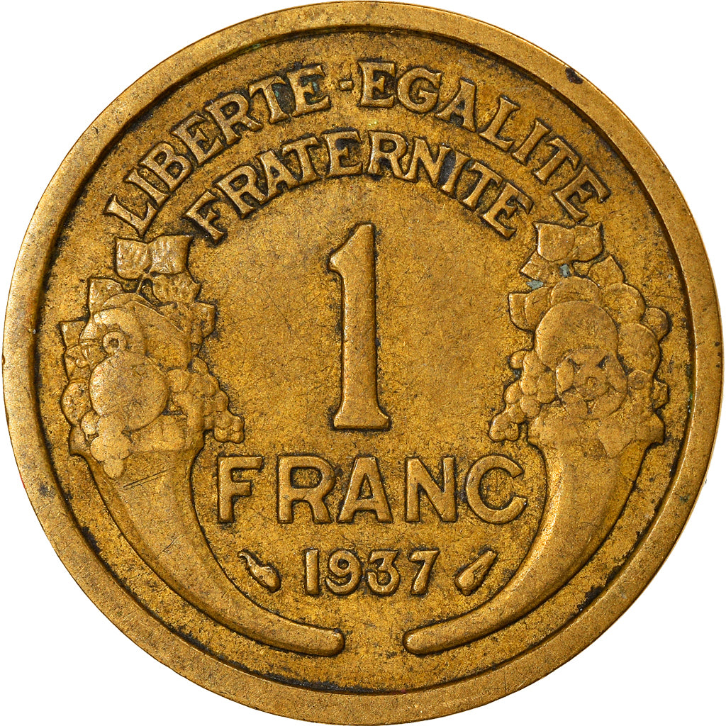 Moeda, França, Morlon, Franc, 1937, EF(40-45), Alumínio-Bronze, KM:885