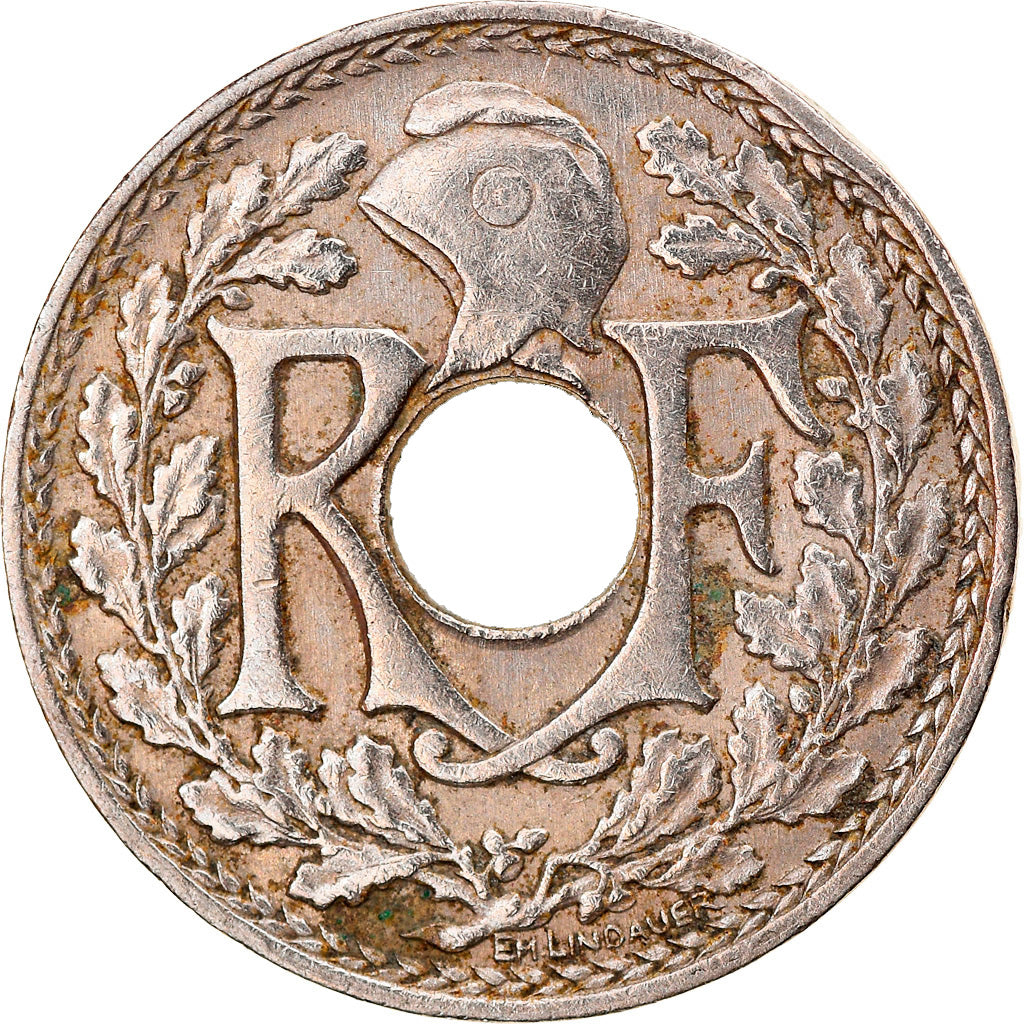 Coin, France, Lindauer, 5 Centimes, 1917, Paris, VF(30-35), Copper-nickel