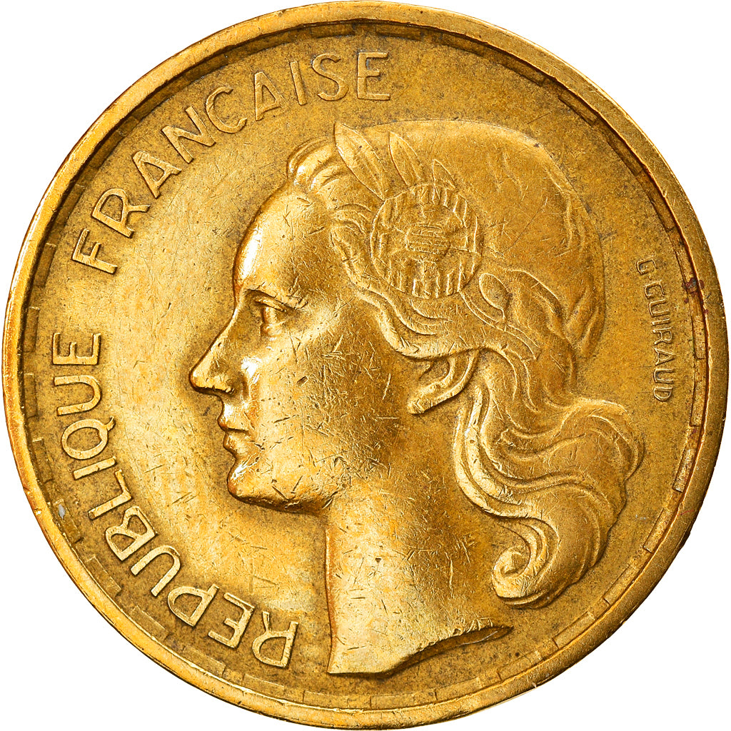 Coin, France, Guiraud, 20 Francs, 1950, Paris, MS(60-62), Aluminum-Bronze