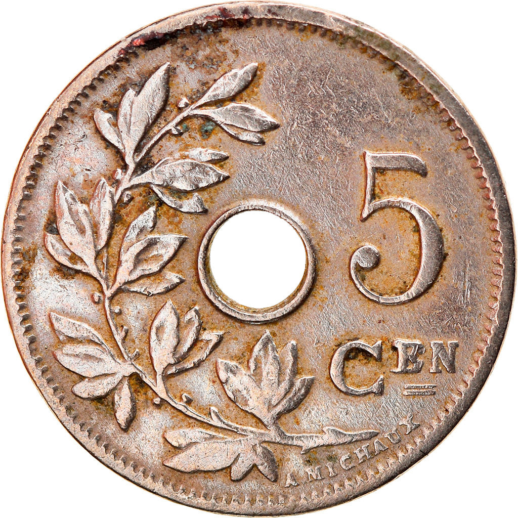 Moneta, Belgio, 5 Centimes, 1906, BB, Rame-nichel, KM:54