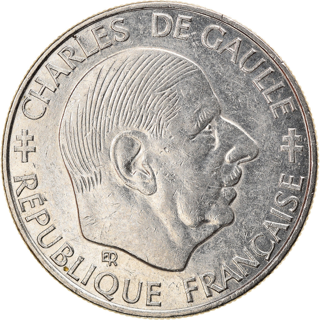 Coin, France, Charles de Gaulle, Franc, 1988, Paris, MS(60-62), Nickel, KM:963