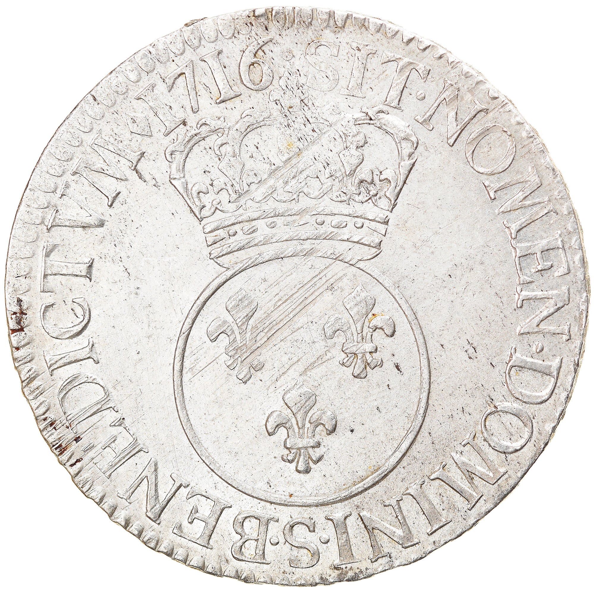 Coin, France, Louis XV, Écu Vertugadin, Ecu, 1716, Reims, EF(40-45), Silver