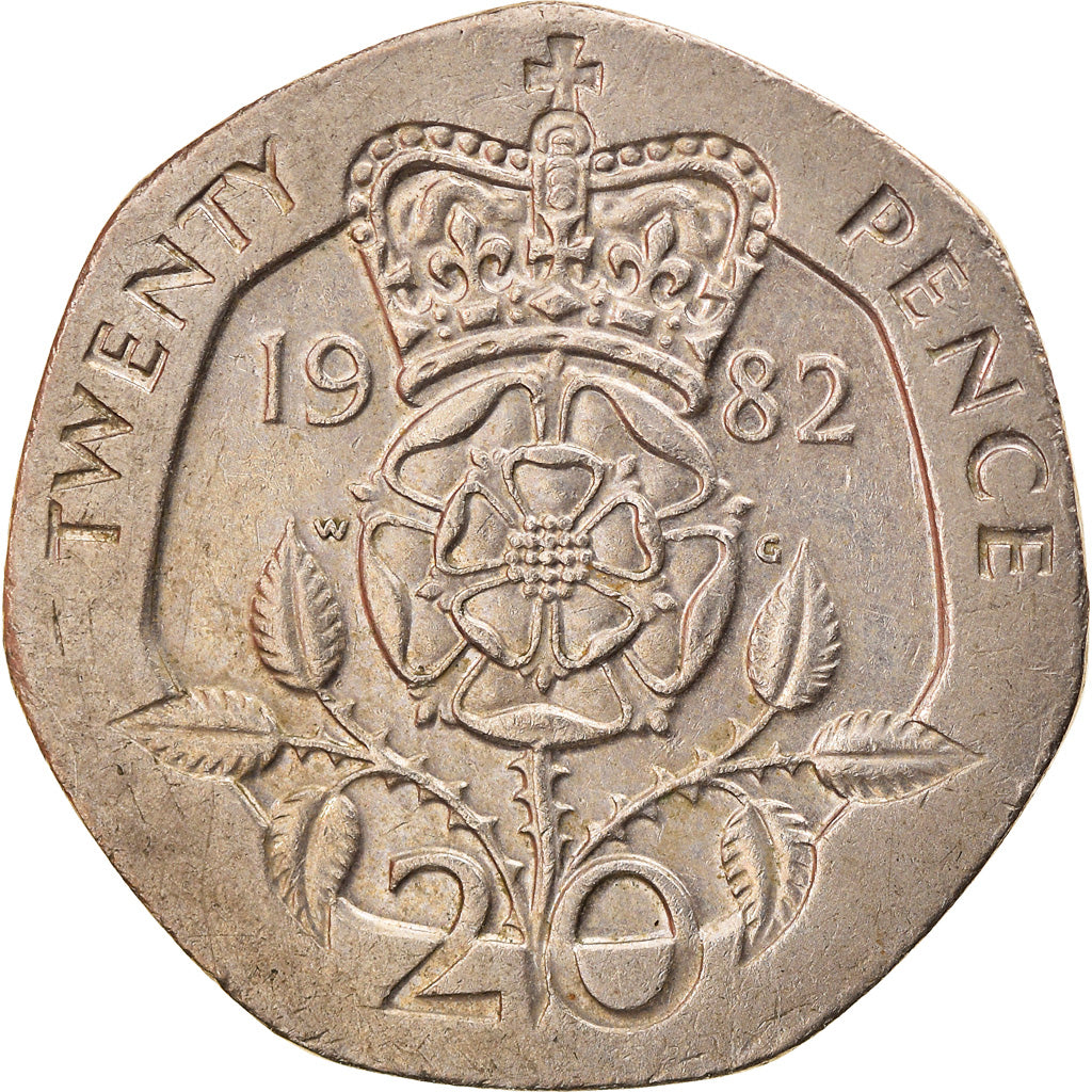 Coin, Great Britain, Elizabeth II, 20 Pence, 1982, EF(40-45), Copper-nickel