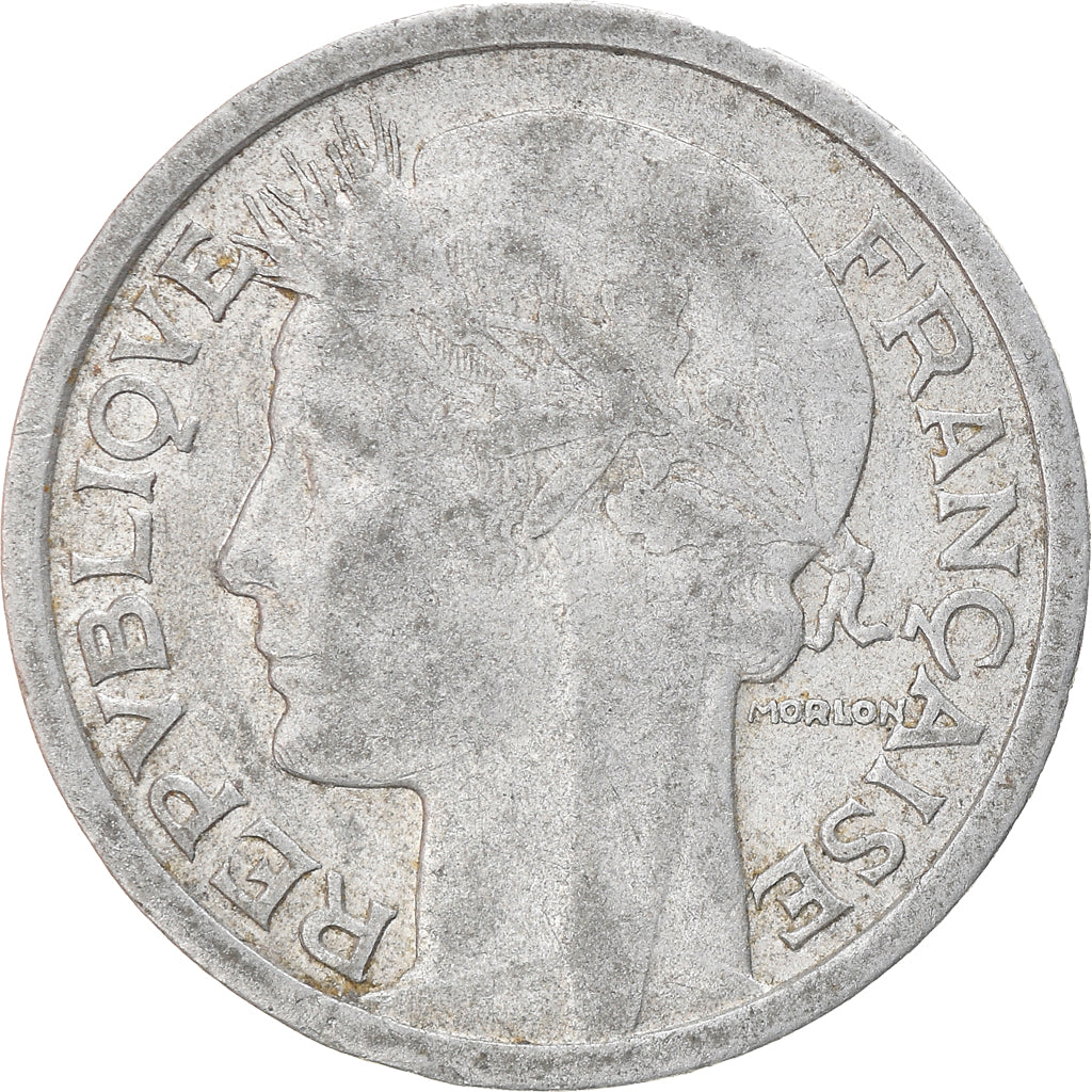 Moneda, Francia, Morlon, Franc, 1947, BC+, Aluminio, KM:885a.1, Gadoury:538b