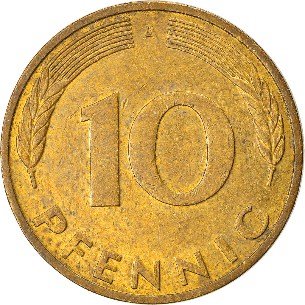 Moneta, GERMANIA - REPUBBLICA FEDERALE, 10 Pfennig, 1991, Berlin, MB, Acciaio