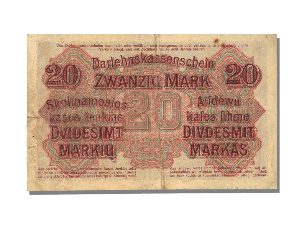 Banknot, Niemcy, 20 Mark, 1918, 1918-04-04, AU(55-58)