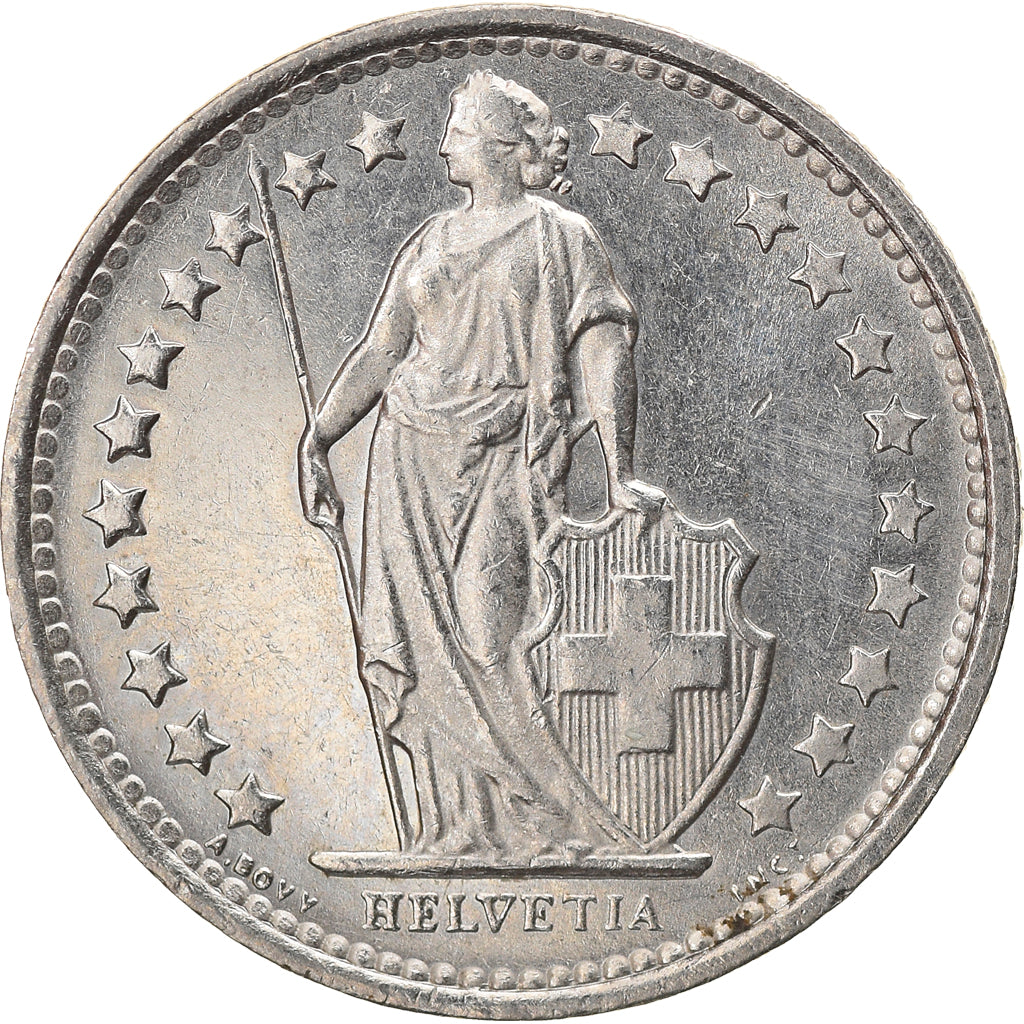 Coin, Switzerland, 1/2 Franc, 1975, Bern, MS(63), Copper-nickel, KM:23a.1