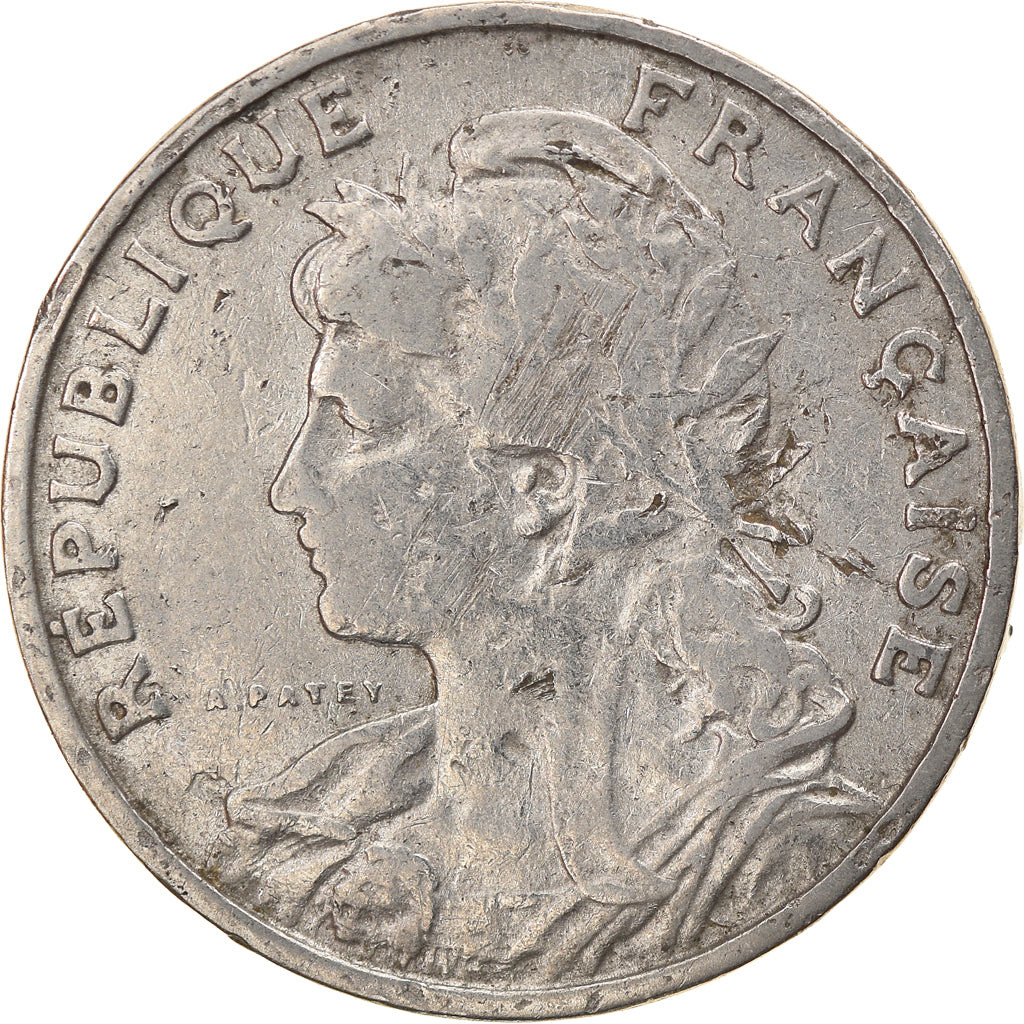 Moeda, França, Patey, 25 Centimes, 1903, Paris, F(12-15), Níquel, KM:855