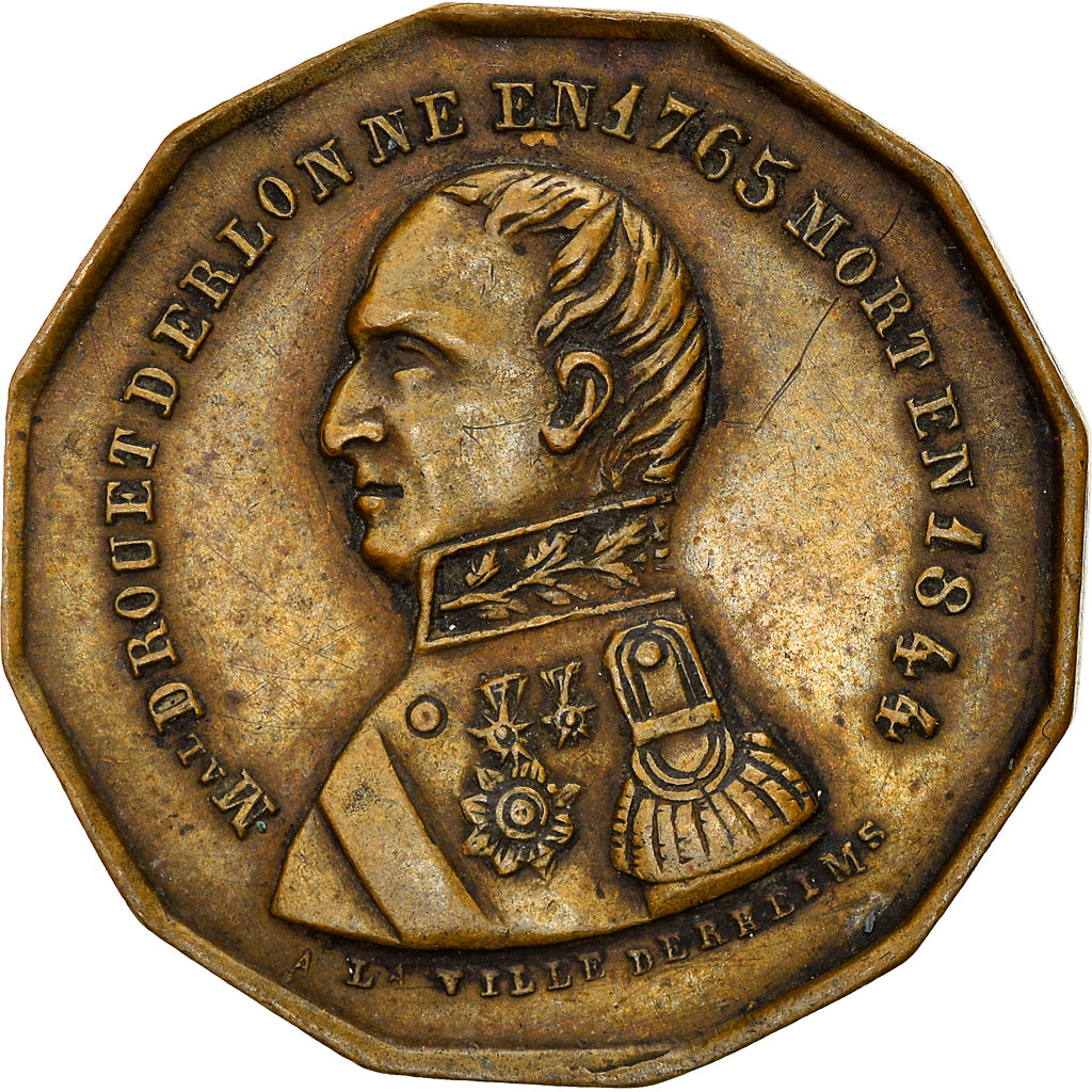 France, Medal, Le Maréchal Drouet D’Erlon, Reims, 1844, Il vécut et mourut