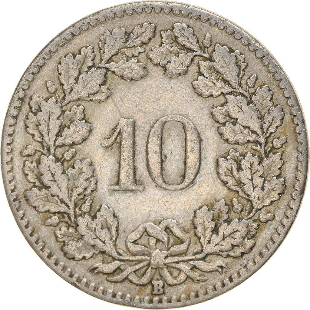 Münze, Schweiz, 10 Rappen, 1921, Bern, S+, Copper-nickel, KM:27