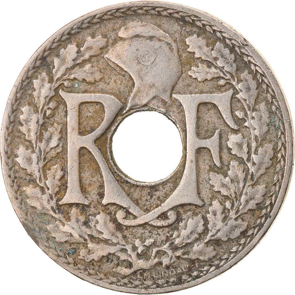 Moneta, Francia, Lindauer, 10 Centimes, 1923, MB, Rame-nichel, KM:866a