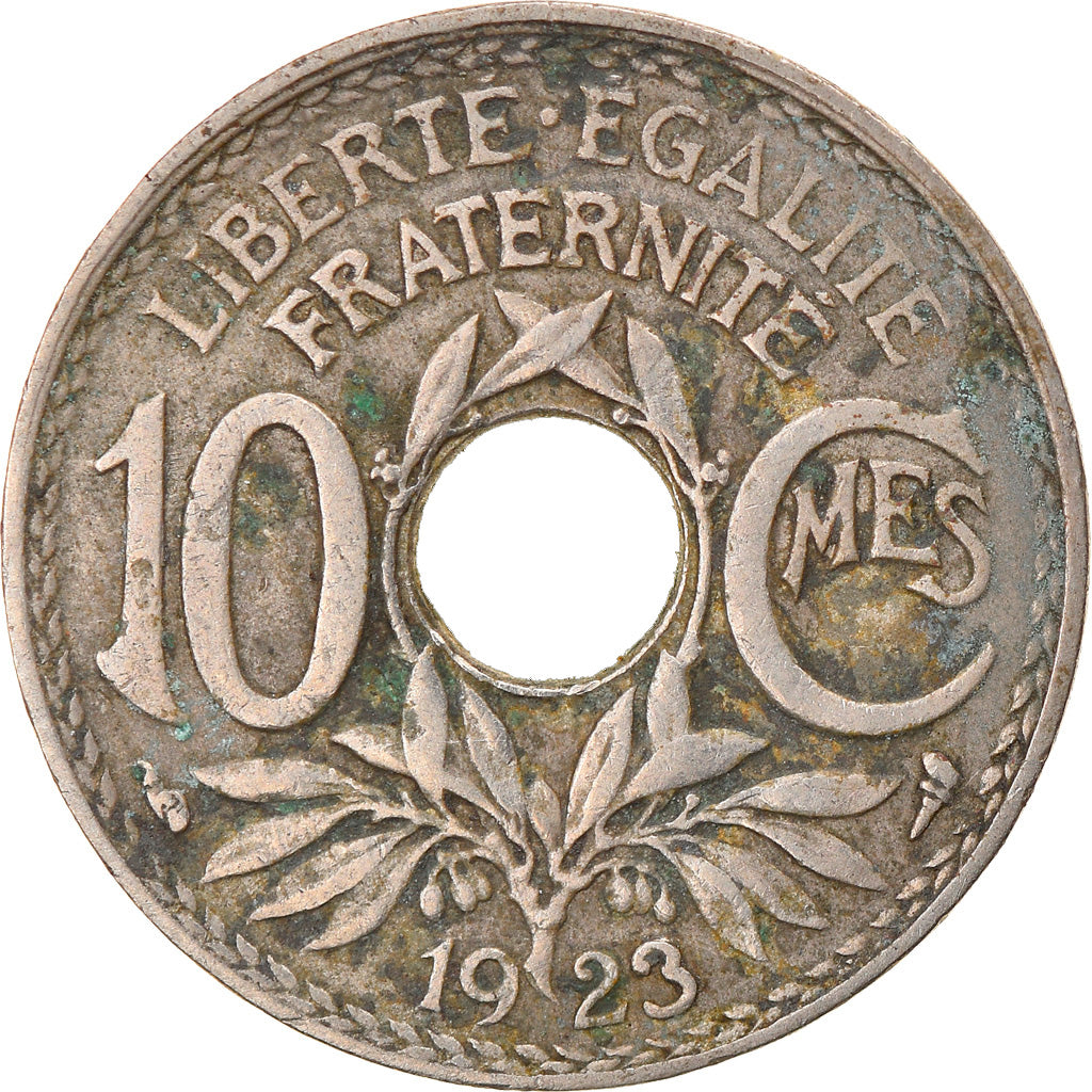 Moneta, Francia, Lindauer, 10 Centimes, 1923, MB, Rame-nichel, KM:866a