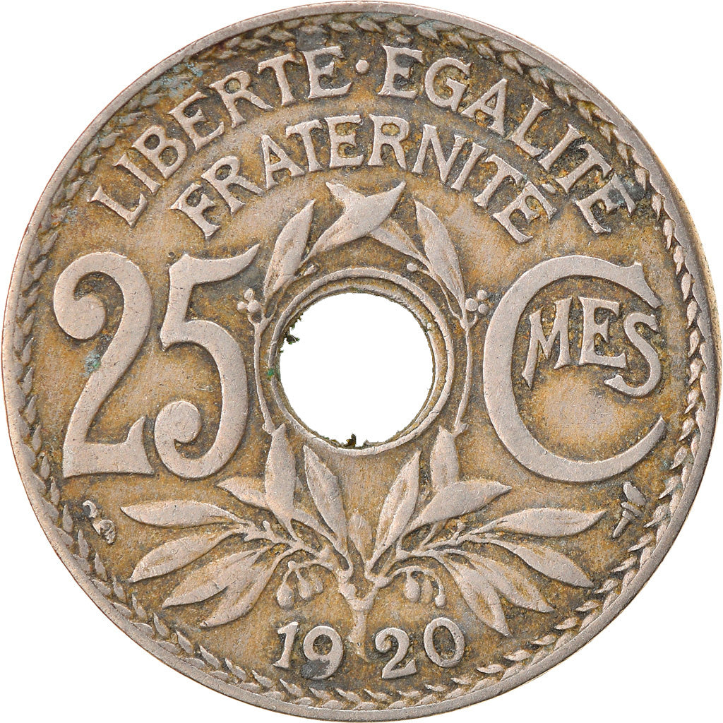 Coin, France, Lindauer, 25 Centimes, 1920, EF(40-45), Copper-nickel, KM:867a