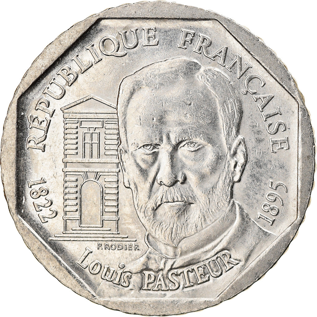 Coin, France, Pasteur, 2 Francs, 1995, AU(50-53), Nickel, KM:1119, Gadoury:549