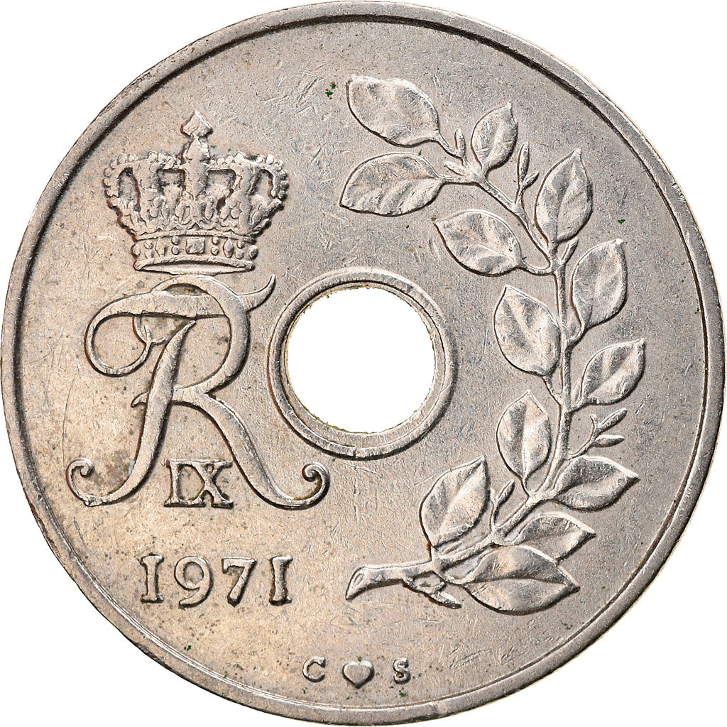 Monnaie, Danemark, Frederik IX, 25 Öre, 1971, Copenhagen, TTB+, Copper-nickel