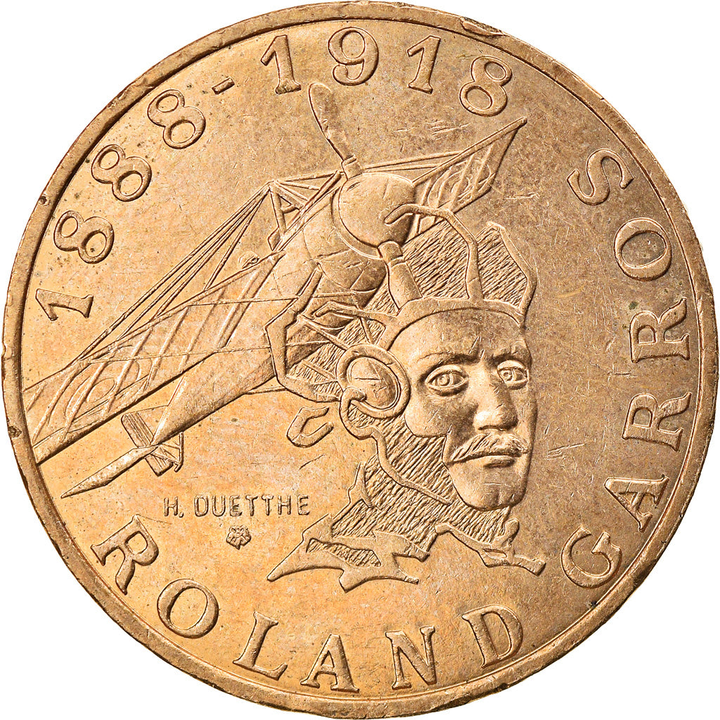 Münze, Frankreich, Roland Garros, 10 Francs, 1988, Paris, SS+, Aluminum-Bronze
