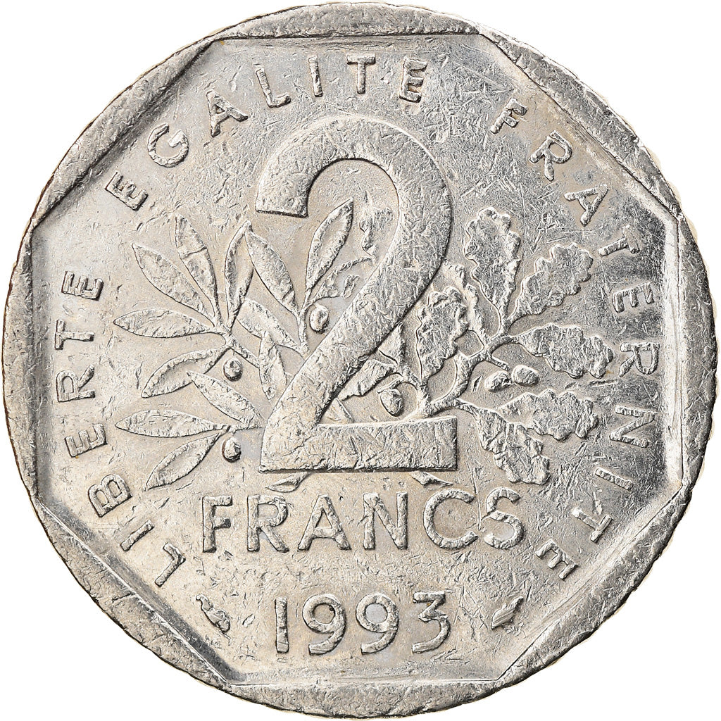 Monnaie, France, Jean Moulin, 2 Francs, 1993, Paris, TB, Nickel, Gadoury:547