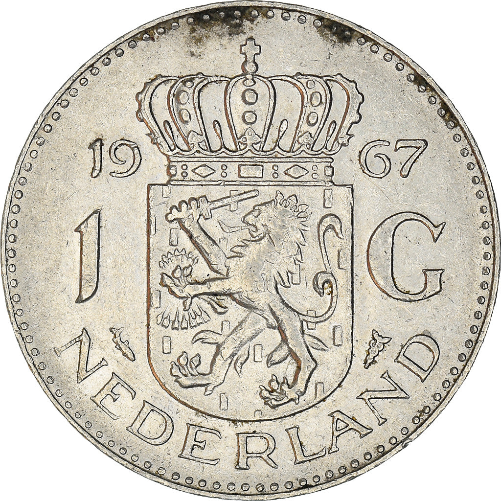 Coin, Netherlands, Juliana, Gulden, 1967, VF(20-25), Nickel, KM:184a