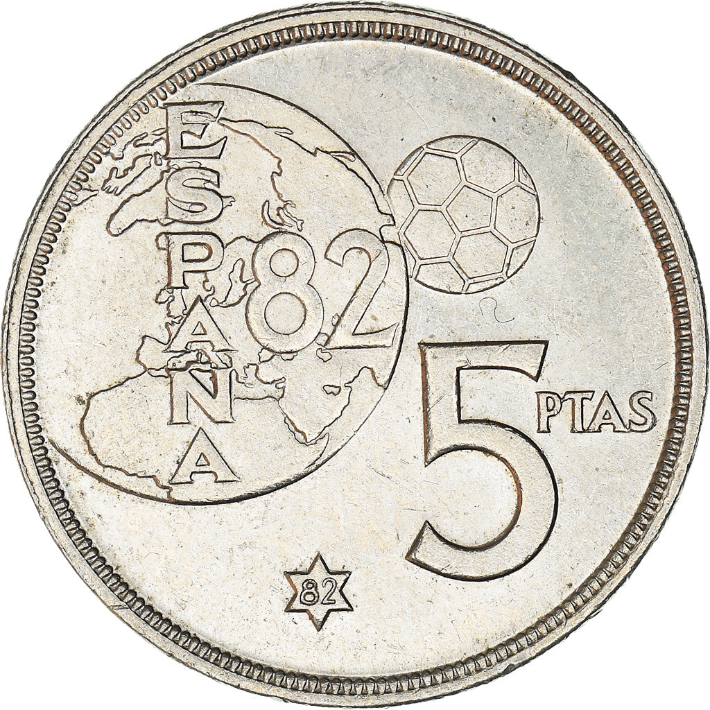 Moneda, España, Juan Carlos I, 5 Pesetas, 1982, MBC, Cobre - níquel, KM:817