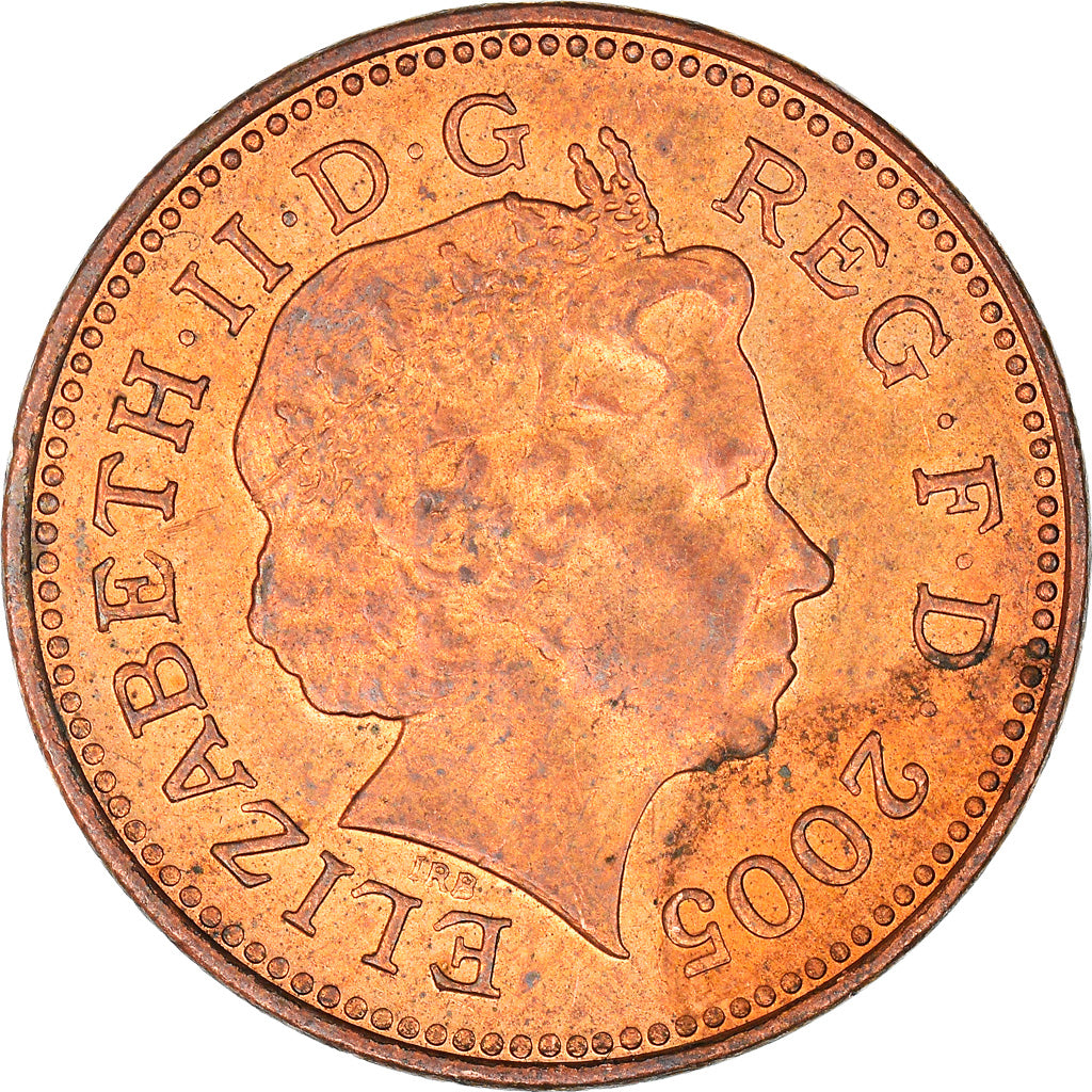 Coin, Great Britain, Elizabeth II, Penny, 2005, VF(30-35), Copper Plated Steel