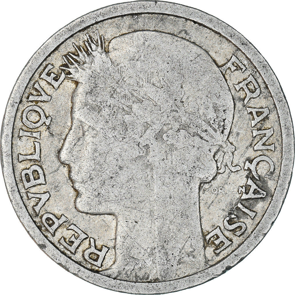 Munten, Frankrijk, Morlon, Franc, 1944, FR+, Aluminium, KM:885a.1, Gadoury:538a