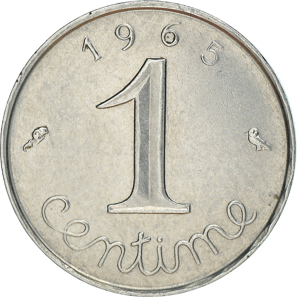 Moeda, França, Épi, Centime, 1965, Paris, AU(55-58), Aço Inoxidável, KM:928