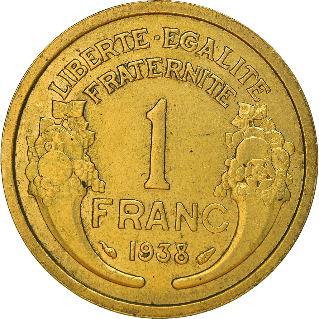 Moneta, Francia, Morlon, Franc, 1938, Paris, BB, Alluminio-bronzo, KM:885