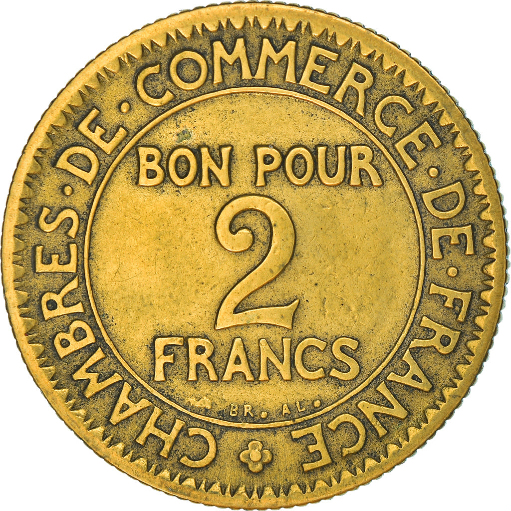 Moneta, Francia, Chambre de commerce, 2 Francs, 1922, Paris, MB+
