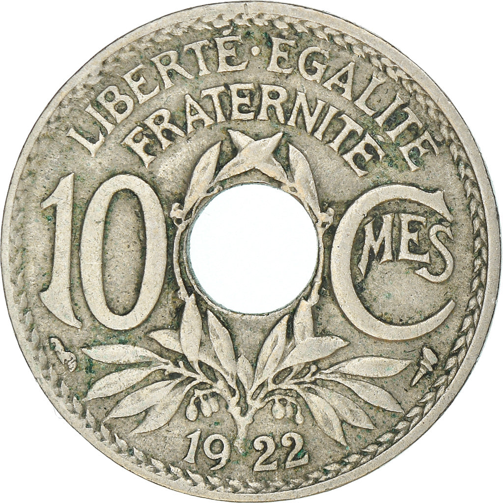 Moneta, Francia, Lindauer, 10 Centimes, 1922, MB+, Rame-nichel, KM:866a