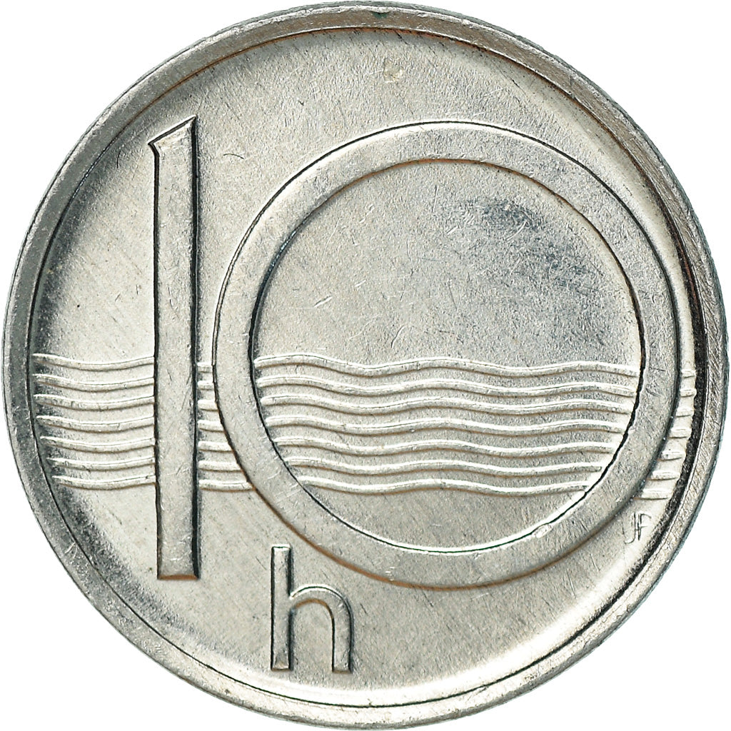 Coin, Czech Republic, 10 Haleru, 1996, MS(63), Aluminum, KM:6