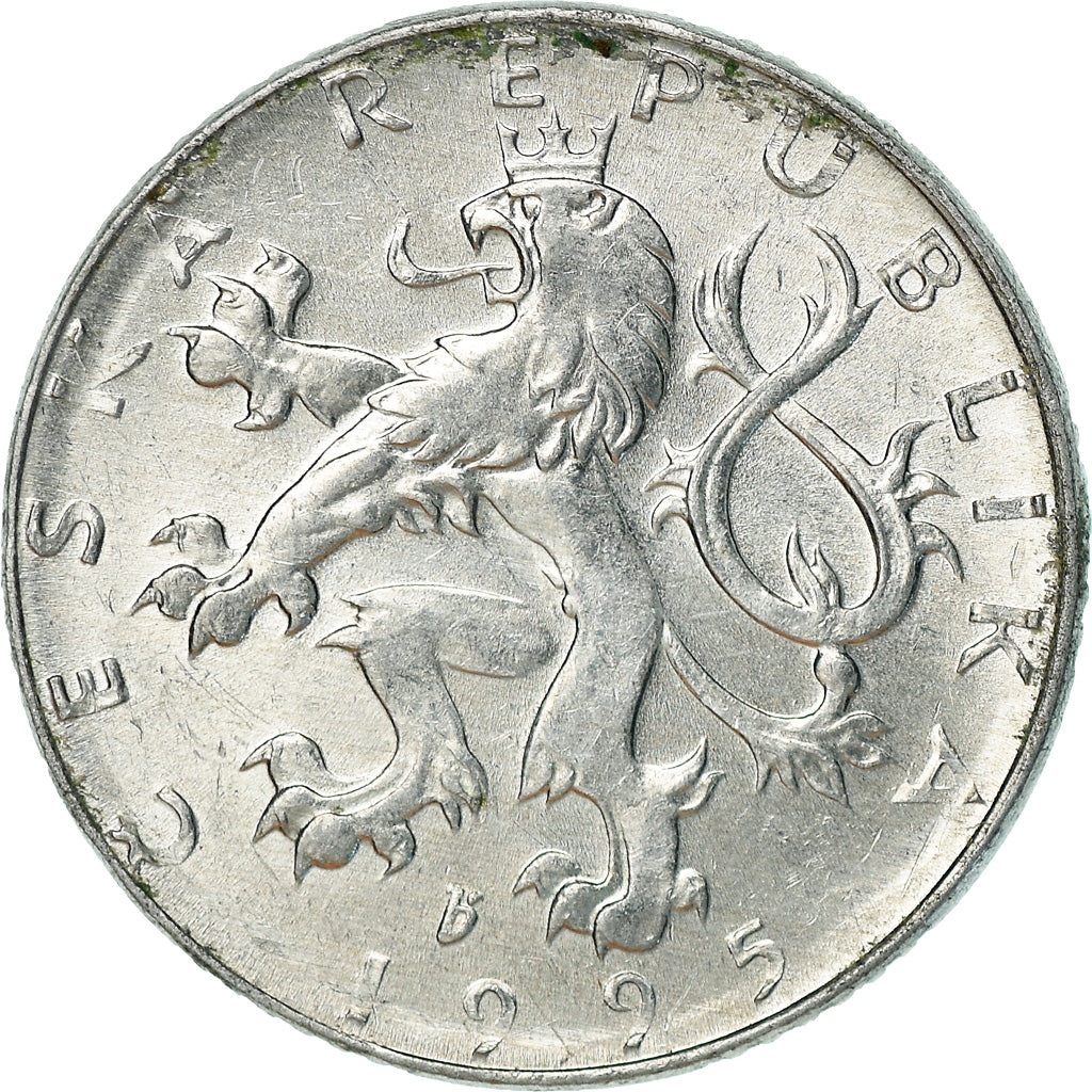 Moneta, Repubblica Ceca, 50 Haleru, 1995, MB+, Alluminio, KM:3.1