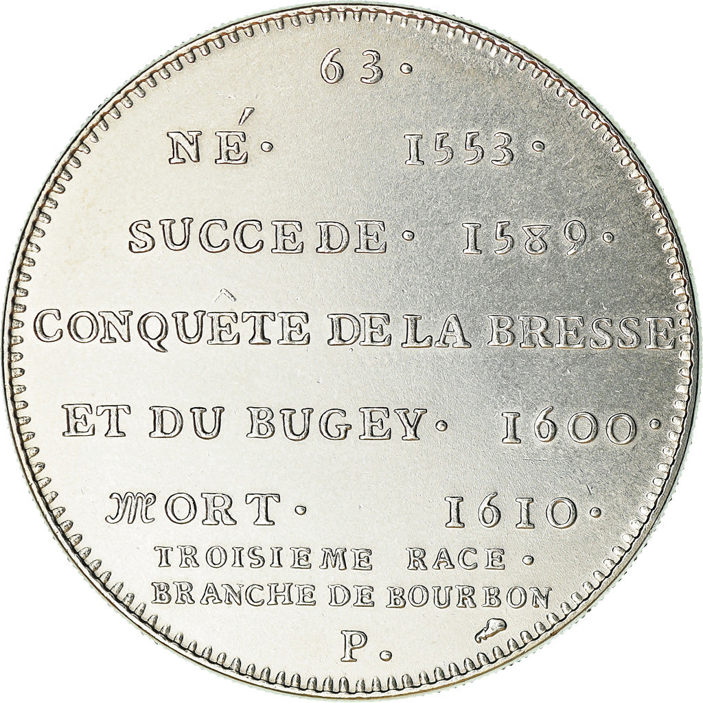 France, Medal, Henri IV, History, MS(65-70), Nickel