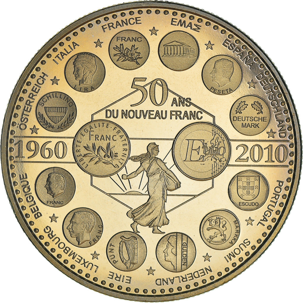 Francia, medalla, L'Europe des XXVII, 50 ans du nouveau Franc, Politics, 2010