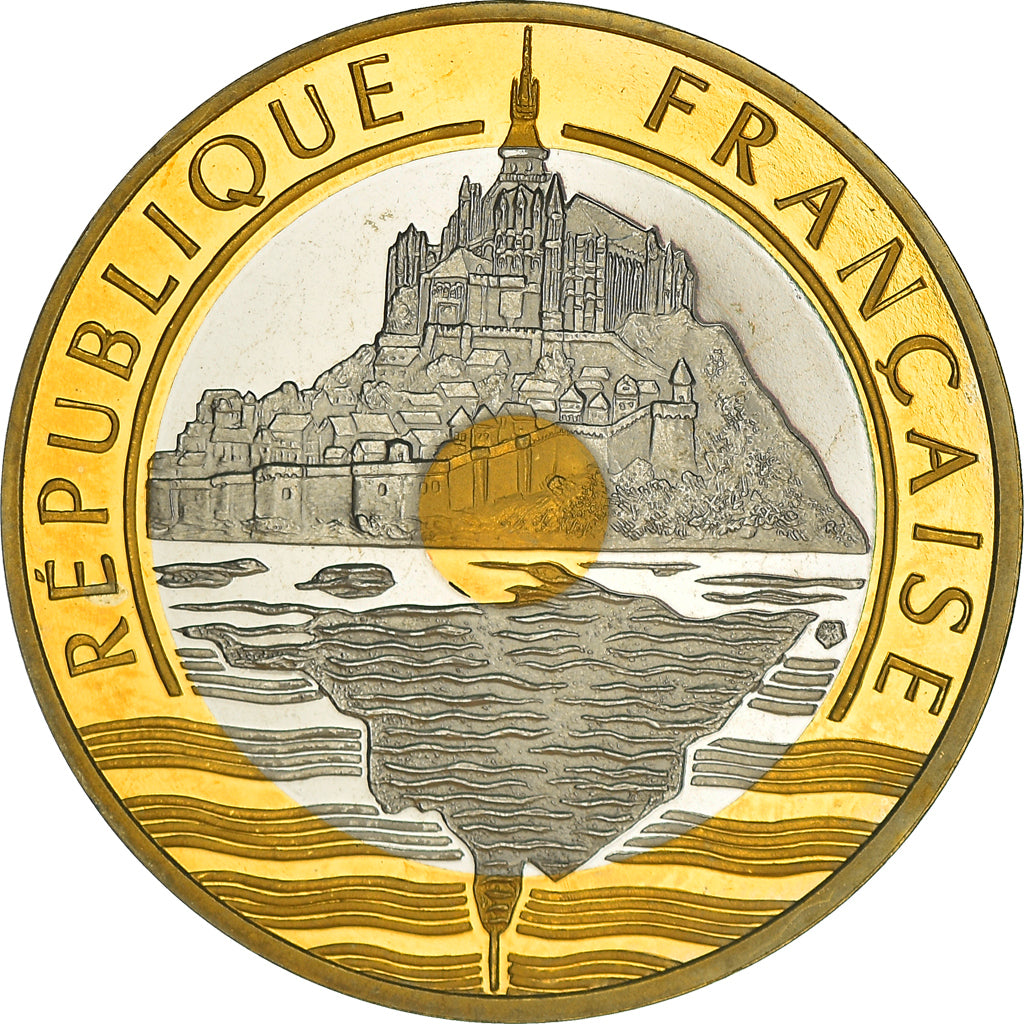 Monnaie, France, Mont Saint Michel, 20 Francs, 1995, Paris, Proof / BE, FDC