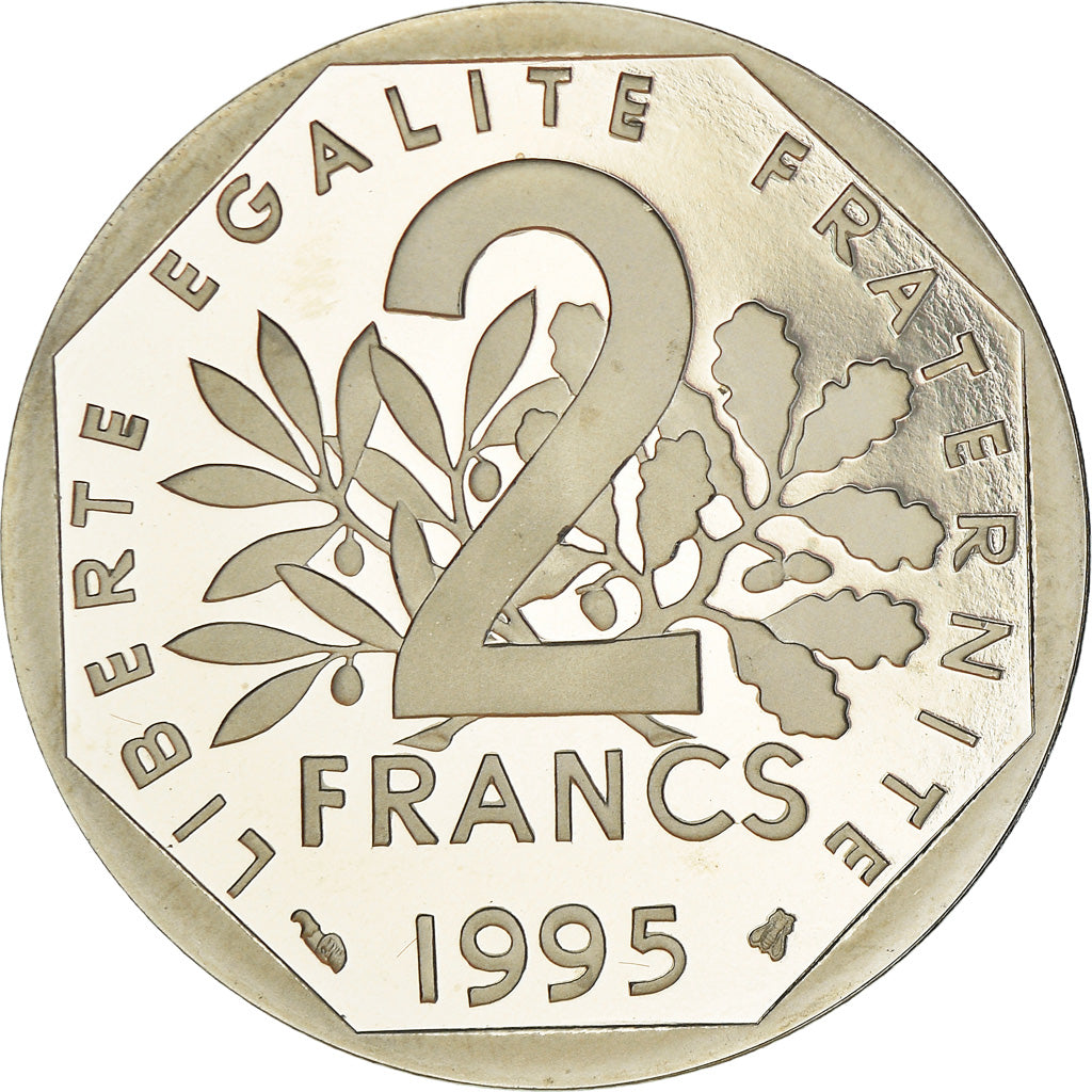 Coin, France, Semeuse, 2 Francs, 1995, Proof / BE, MS(65-70), Nickel, KM:942.2