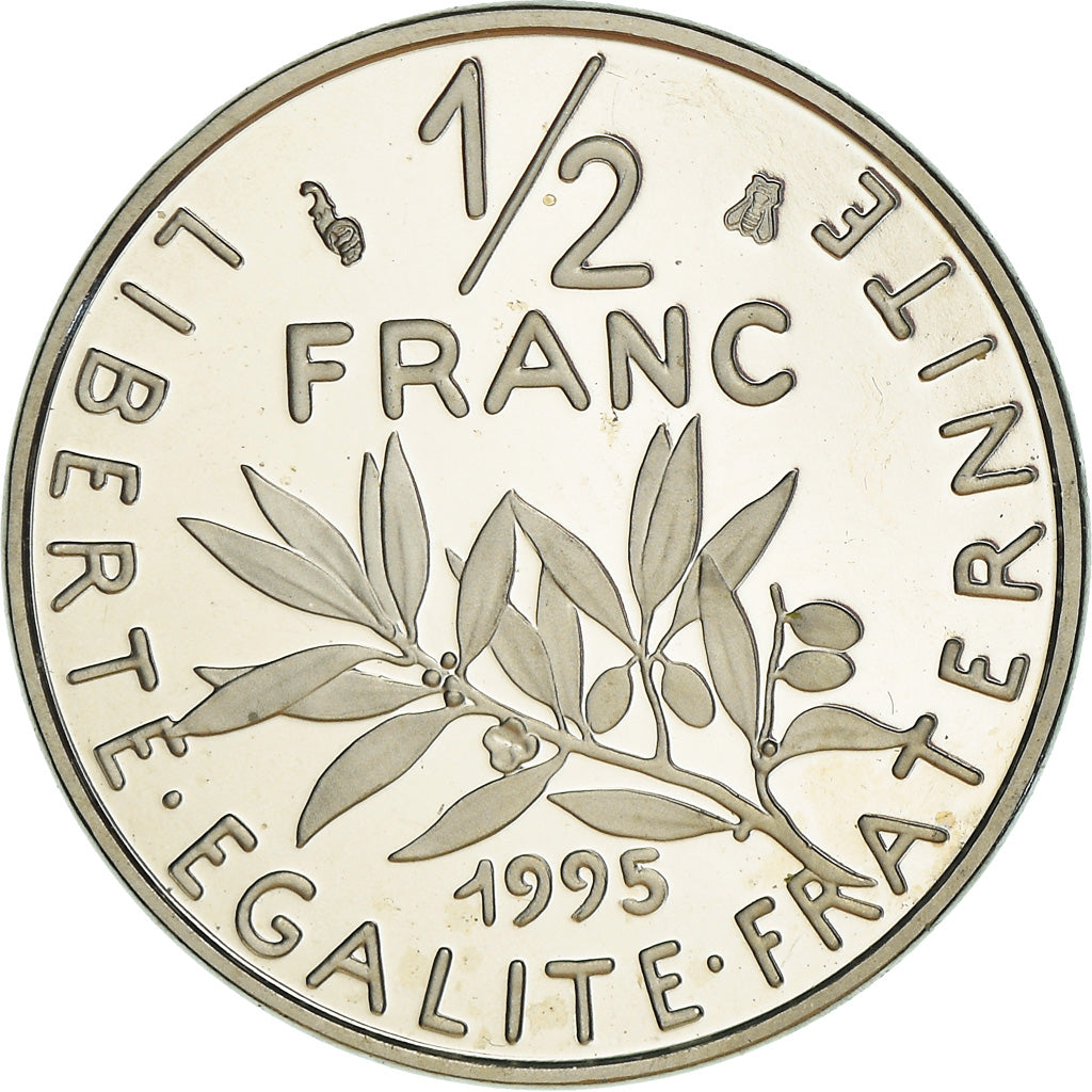 Monnaie, France, Semeuse, 1/2 Franc, 1995, Paris, Proof / BE, FDC, Nickel