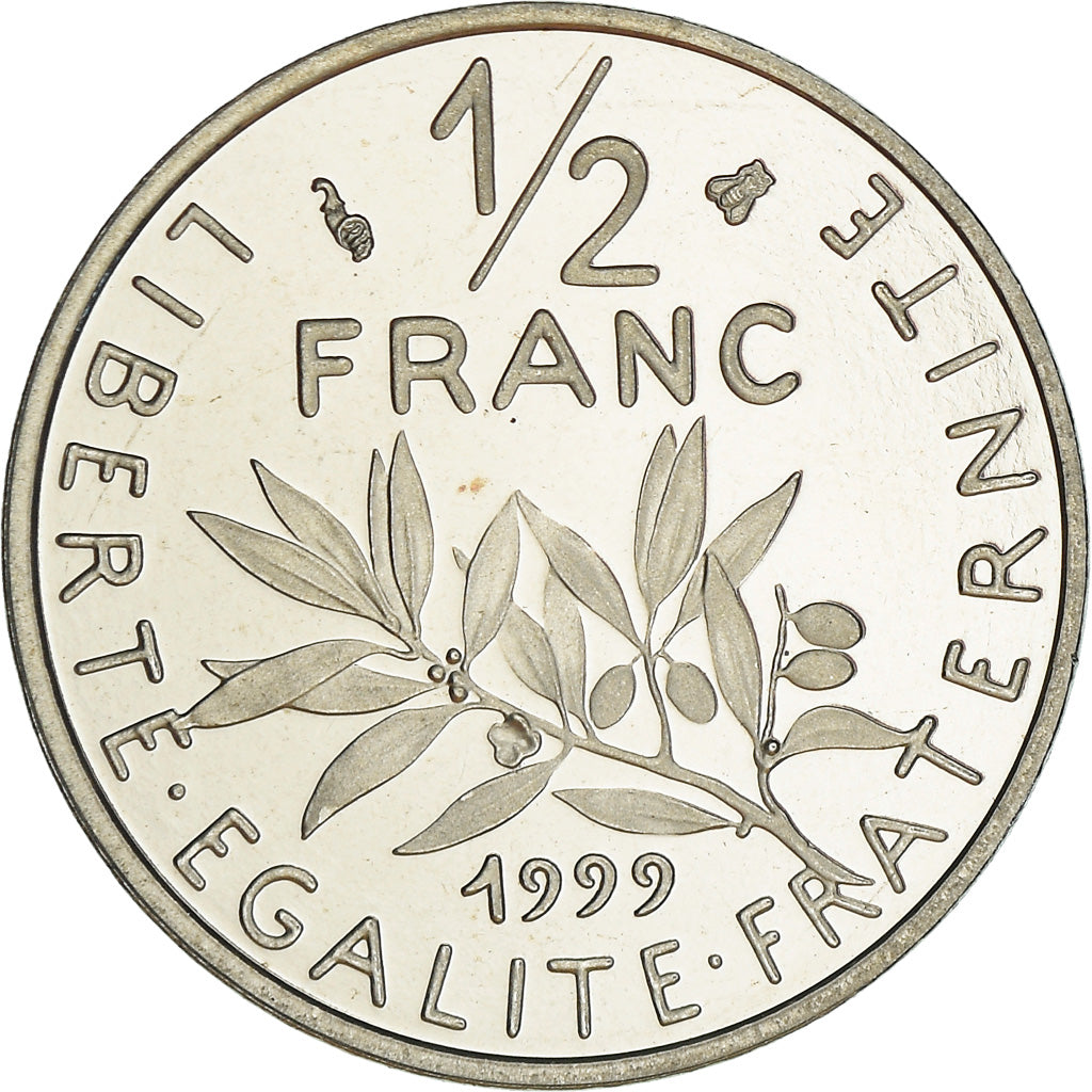 Coin, France, Semeuse, 1/2 Franc, 1999, Paris, Proof / BE, MS(65-70), Nickel
