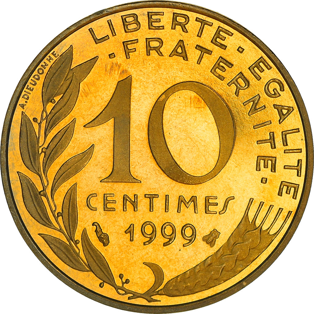 Coin, France, Marianne, 10 Centimes, 1999, Paris, Proof / BE, MS(65-70)